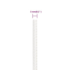 vidaXL Boat Rope Full White 3 mm 500 m Polypropylene 6