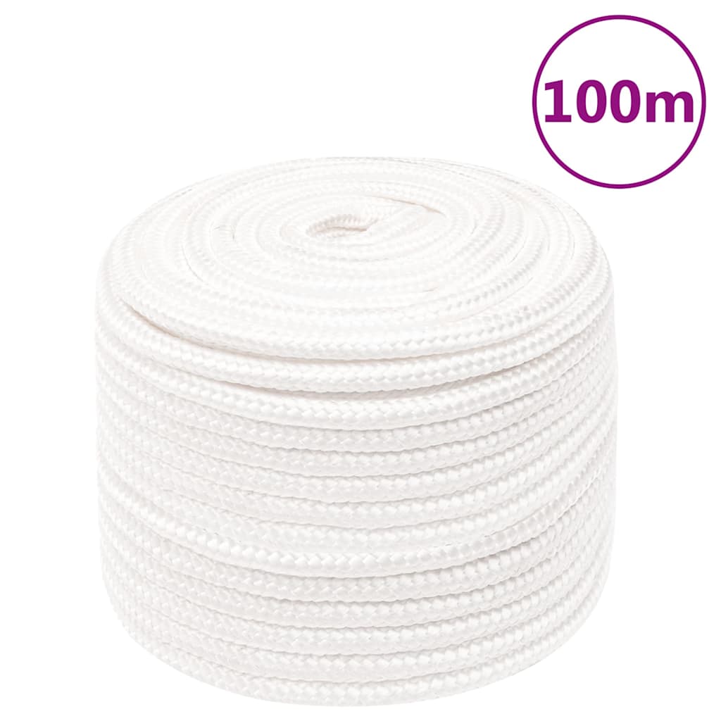 vidaXL Boat Rope Full White 12 mm 100 m Polypropylene 1
