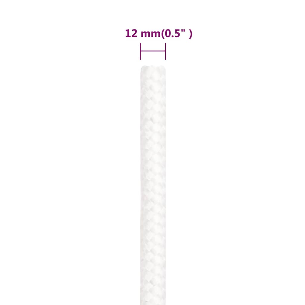 vidaXL Boat Rope Full White 12 mm 100 m Polypropylene 6