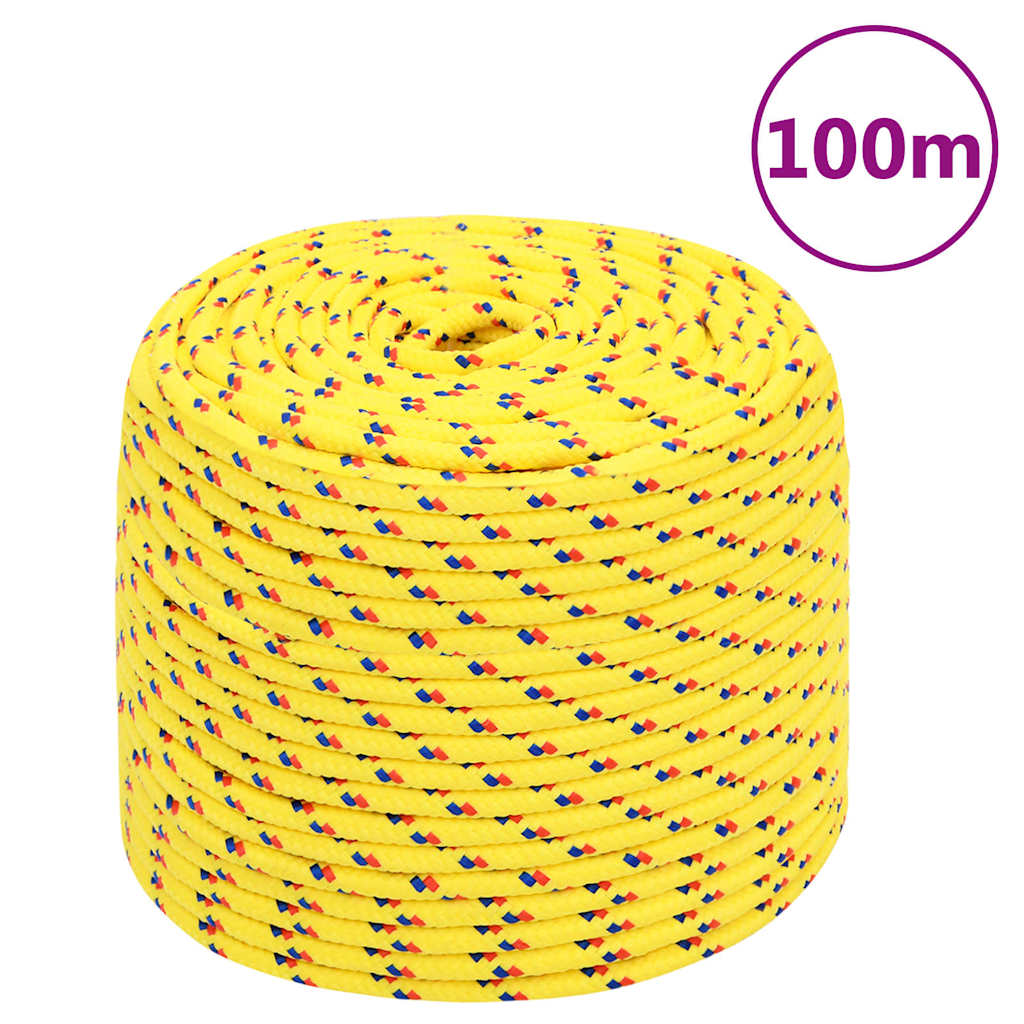 vidaXL Boat Rope Yellow 10 mm 100 m Polypropylene 1