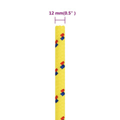 vidaXL Boat Rope Yellow 12 mm 100 m Polypropylene 6