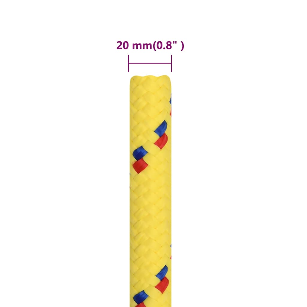 vidaXL Boat Rope Yellow 20 mm 25 m Polypropylene 6
