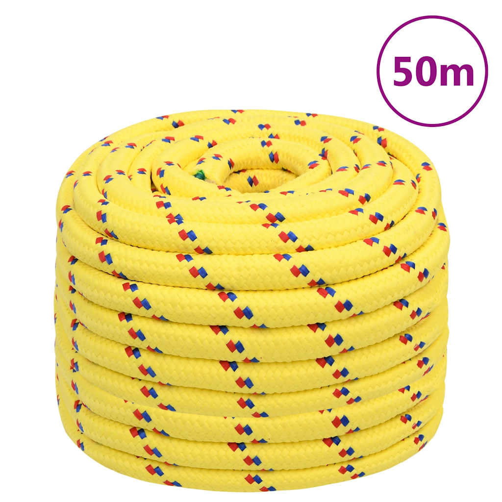 Boat Rope Polypropylene Length 50 m Yellow 20 mm