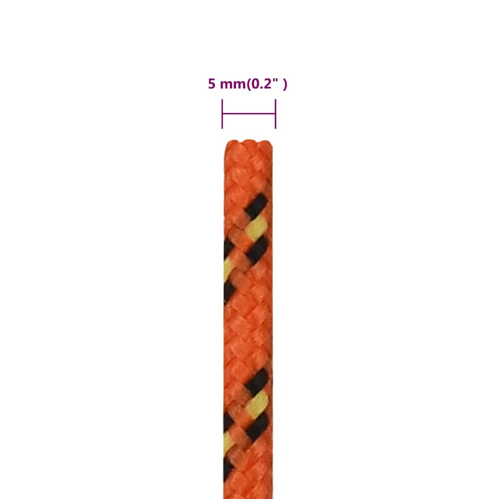 vidaXL Boat Rope Orange 5 mm 500 m Polypropylene 6