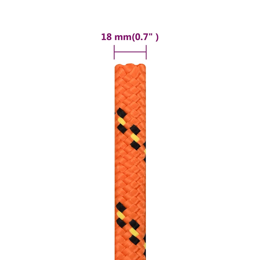 vidaXL Boat Rope Orange 18 mm 100 m Polypropylene 6