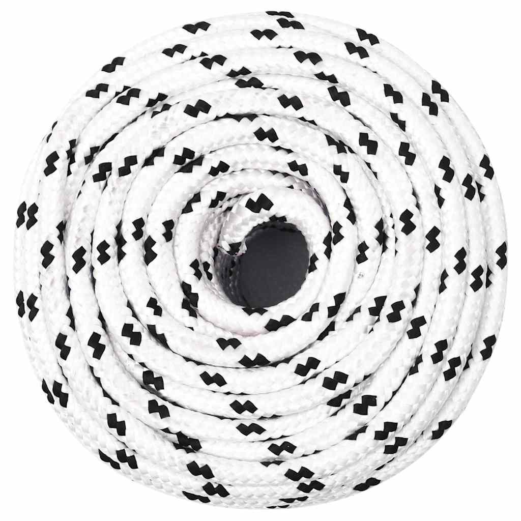 vidaXL Braided Boat Rope White 8 mmx100 m Polyester 2