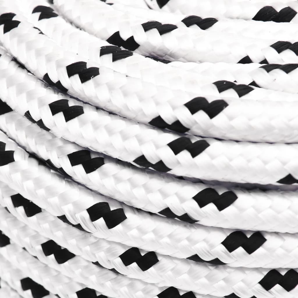 vidaXL Braided Boat Rope White 8 mmx100 m Polyester 3