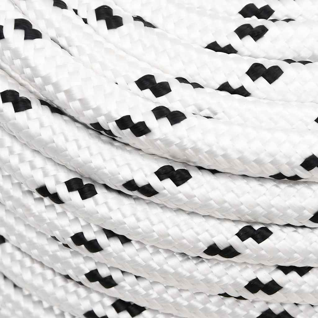 vidaXL Braided Boat Rope White 14 mmx100 m Polyester 3