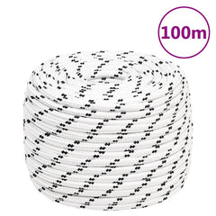 vidaXL Braided Boat Rope White 14 mmx100 m Polyester 6