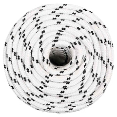 vidaXL Braided Boat Rope White 14 mmx250 m Polyester 2
