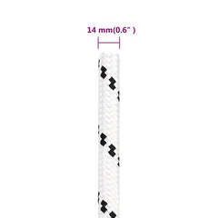 vidaXL Braided Boat Rope White 14 mmx250 m Polyester 5