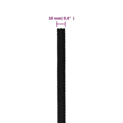 vidaXL Work Rope Black 10 mm 250 m Polyester 6