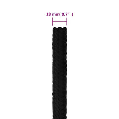 vidaXL Work Rope Black 18 mm 25 m Polyester 6