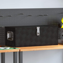 Storage Box Aluminium Black 70 cm 27 cm 31 cm