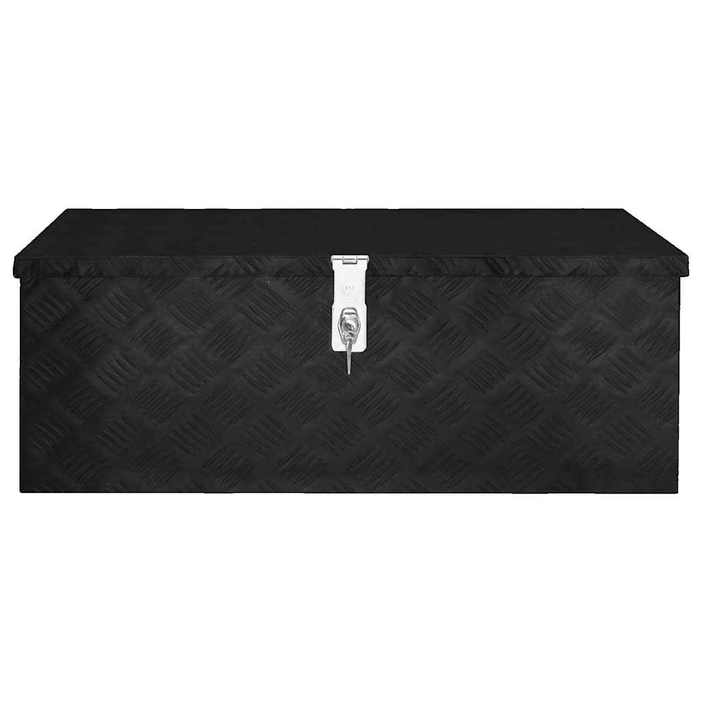 Storage Box Aluminium Black 80 cm 30 cm 39 cm