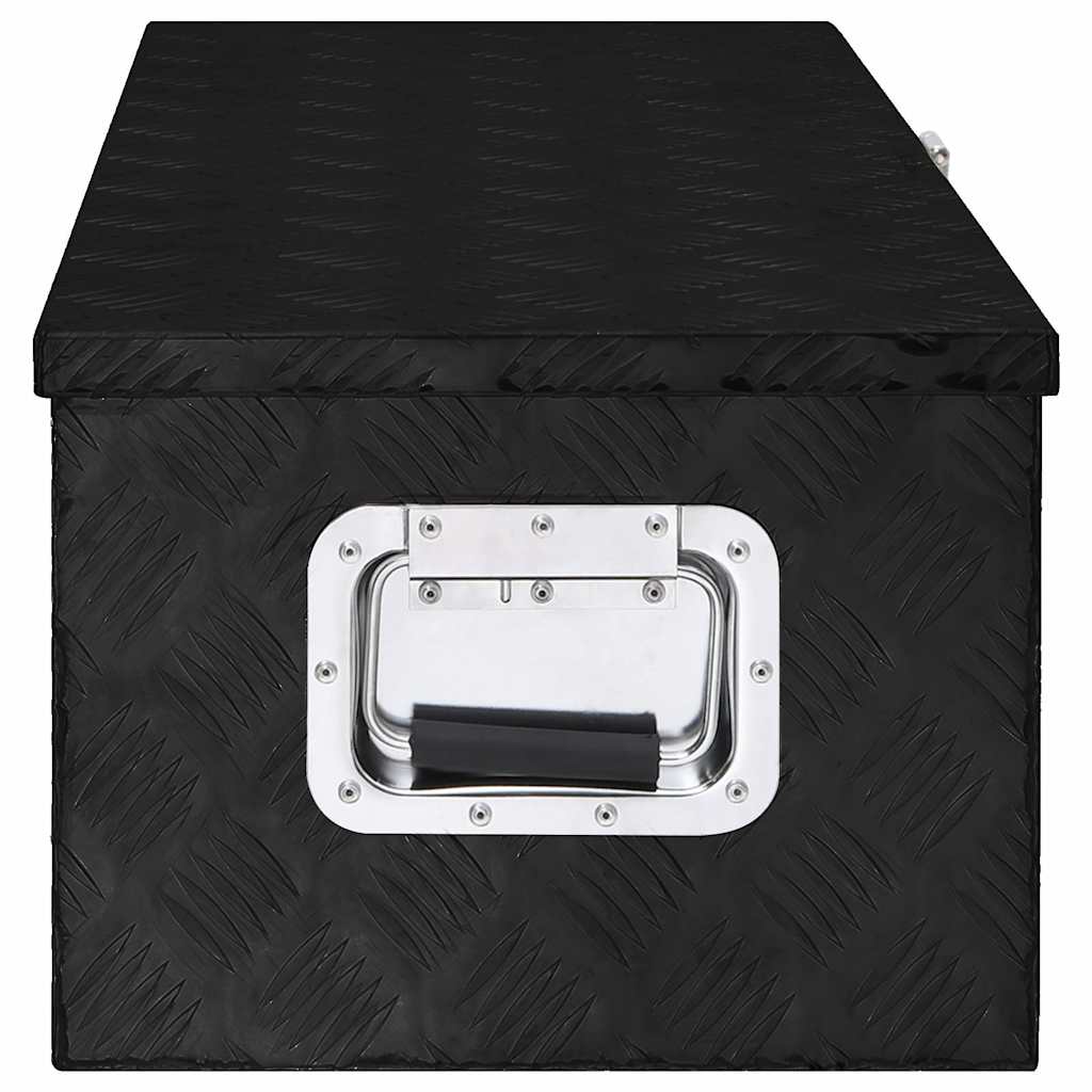 Storage Box Aluminium Black 80 cm 30 cm 39 cm