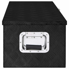 Storage Box Aluminium Black 80 cm 30 cm 39 cm