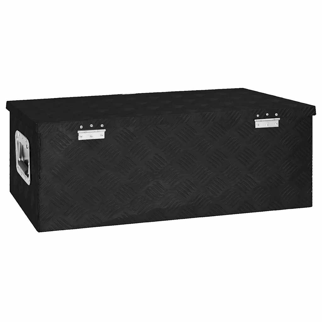 Storage Box Aluminium Black 80 cm 30 cm 39 cm