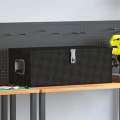 Storage Box Aluminium Black 80 cm 30 cm 39 cm