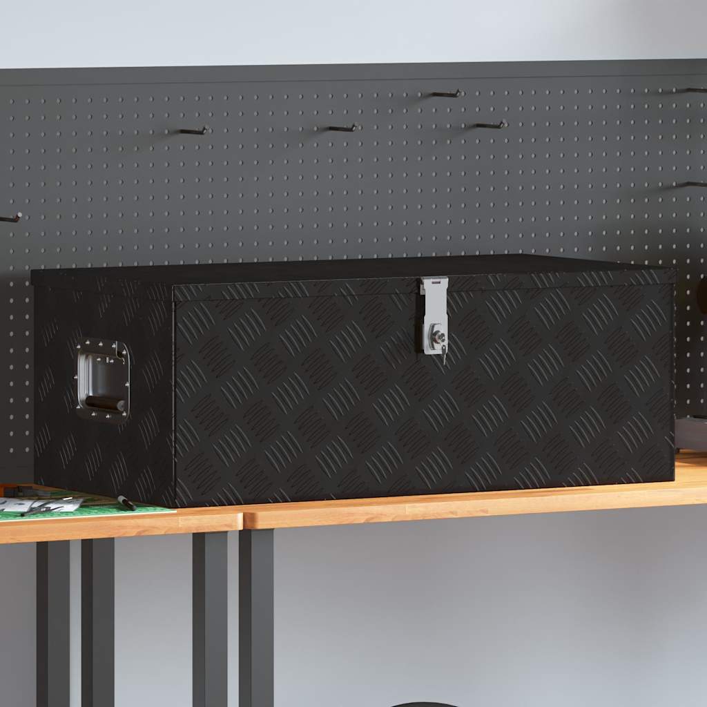 Storage Box Aluminium Black 90 cm 33.5 cm 47 cm