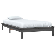 vidaXL Bed Frame | Grey | Solid Pine Wood | Single | Bed Frame | Rectangular 3