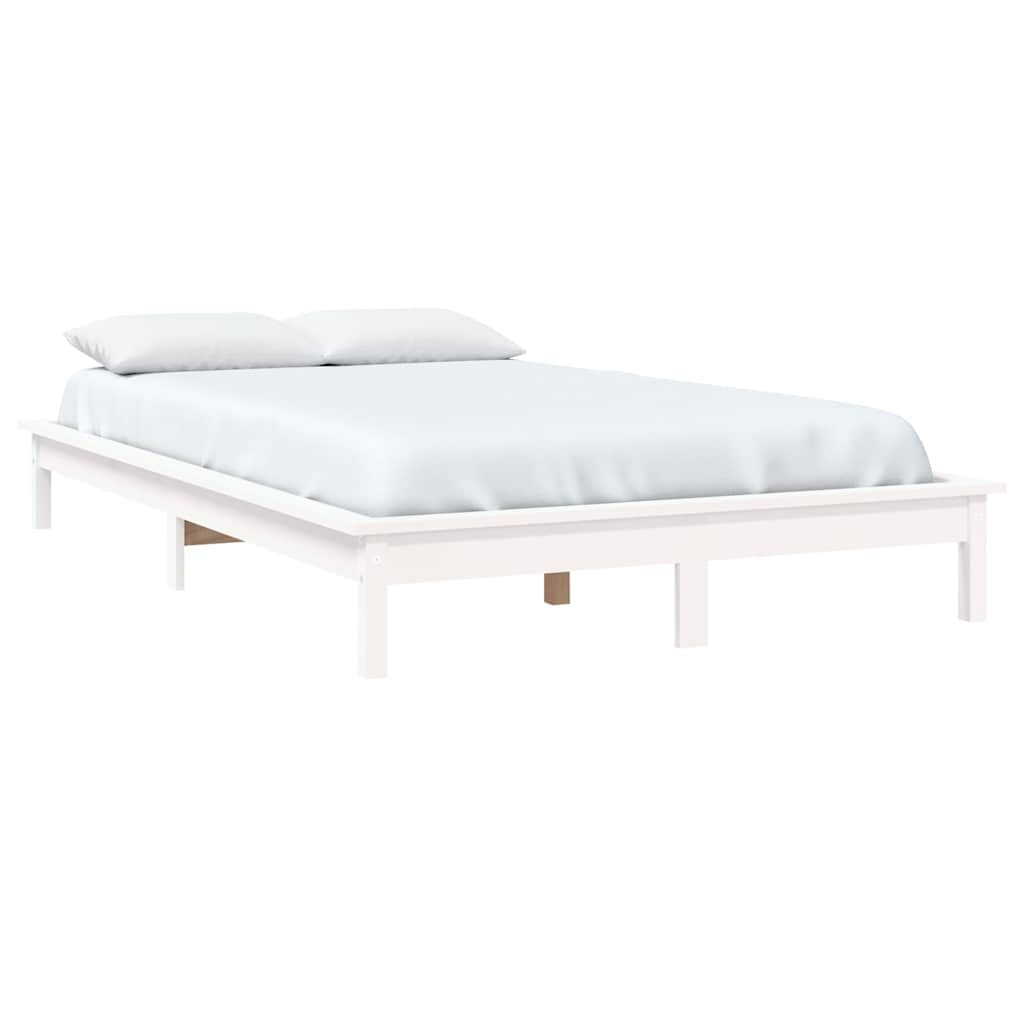 820537 vidaXL Bed Frame without Mattress White 120x200 cm Solid Wood 3