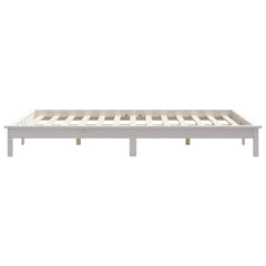 820537 vidaXL Bed Frame without Mattress White 120x200 cm Solid Wood 6
