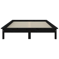 820540 vidaXL Bed Frame without Mattress Black 120x200 cm Solid Wood 5