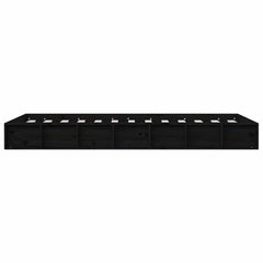 vidaXL Bed Frame without Mattress Black 75x190 cm Small Single Solid Wood 5