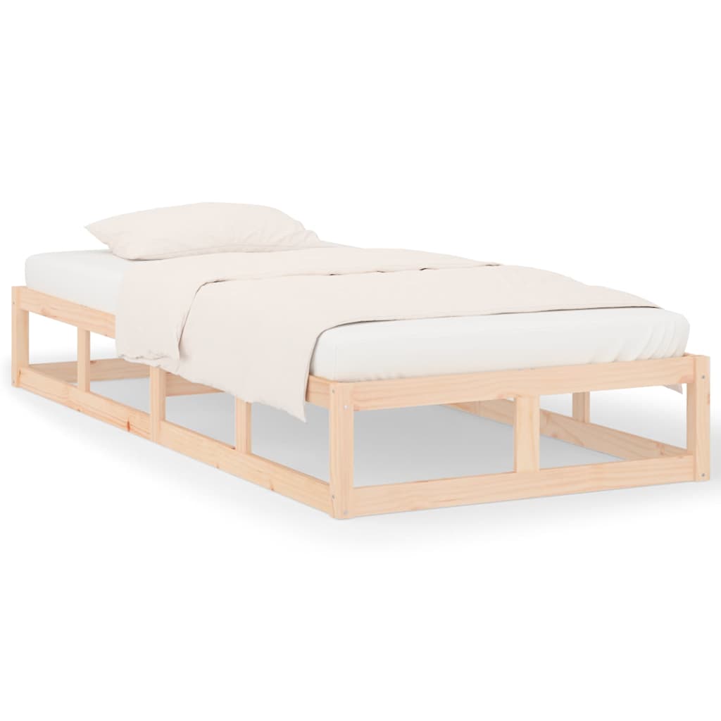 vidaXL Bed Frame | Natural wood | Solid Pine Wood, Plywood Slats | Single 2