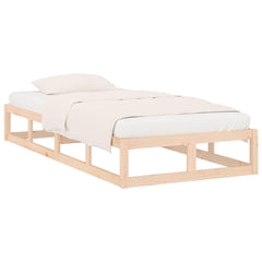 Bed Frame without Mattress Solid Wood Length 200 cm Natural 90 cm