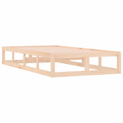 Bed Frame without Mattress Solid Wood Length 200 cm Natural 90 cm