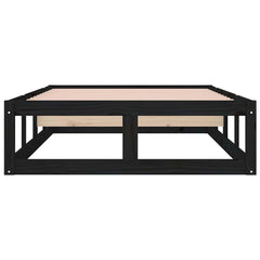 vidaXL Bed Frame without Mattress Black 75x190 cm Small Single Solid Wood 5