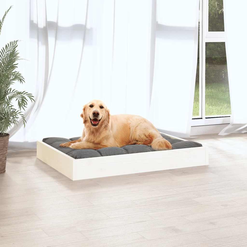 vidaXL Dog Bed White 71,5x54x9 cm Solid Wood Pine 3