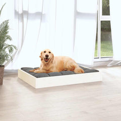 vidaXL Dog Bed White 71,5x54x9 cm Solid Wood Pine 3