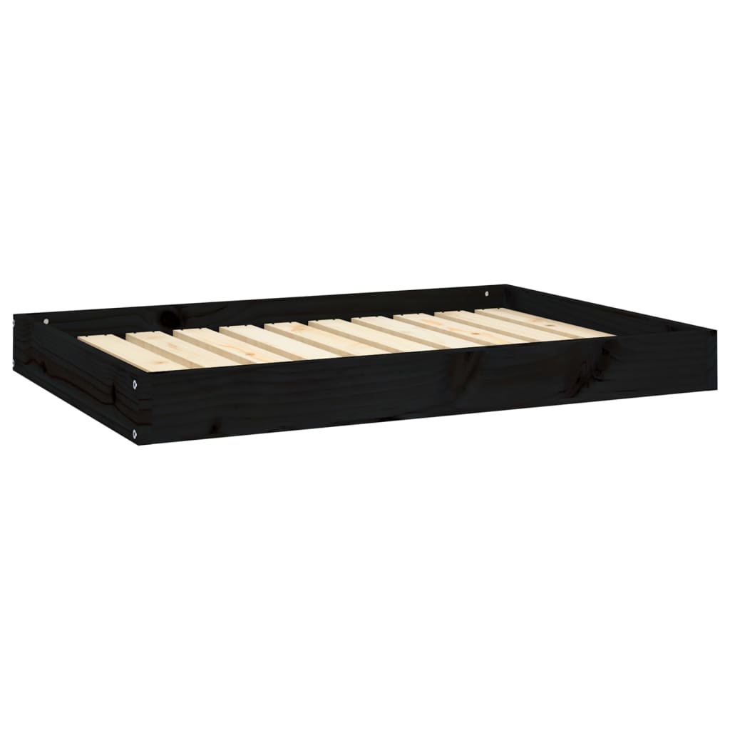 vidaXL Dog Bed Black 91.5x64x9 cm Solid Wood Pine 2