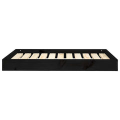 vidaXL Dog Bed Black 91.5x64x9 cm Solid Wood Pine 3