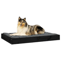 vidaXL Dog Bed Black 91.5x64x9 cm Solid Wood Pine 6