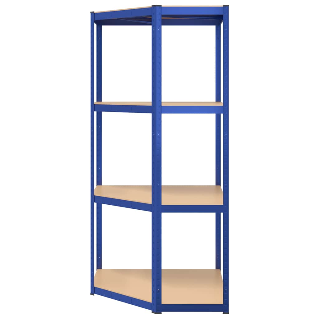 vidaXL 4-Layer Corner Shelf Blue Steel&Engineered Wood 5