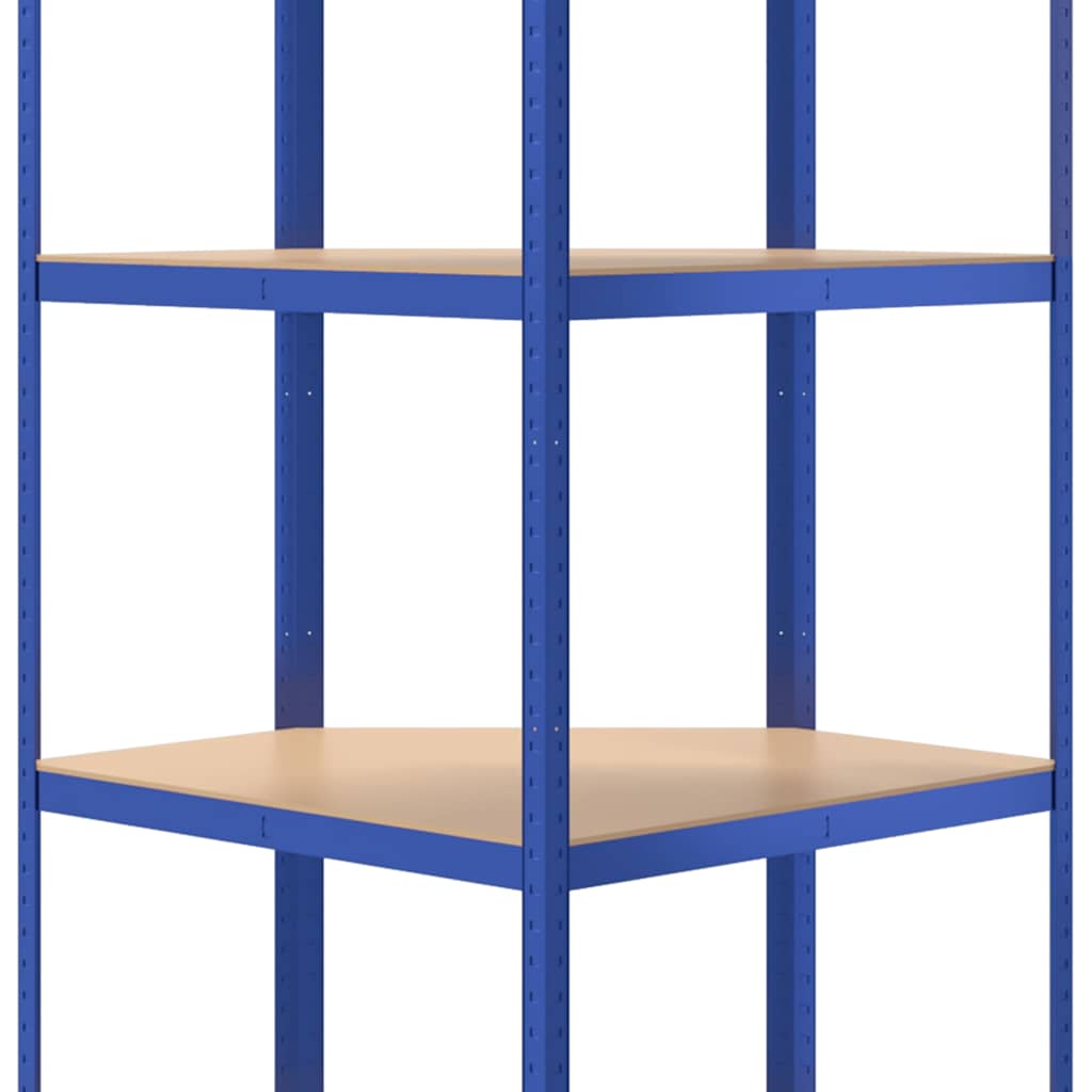 5-Layer Corner Shelf Steel&Engineered Wood Blue 75 x 75 x 160 cm