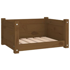 vidaXL Dog Bed Honey Brown 55.5x45.5x28 cm Solid Pine Wood 2