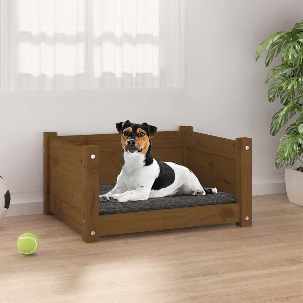 vidaXL Dog Bed Honey Brown 55.5x45.5x28 cm Solid Pine Wood 1
