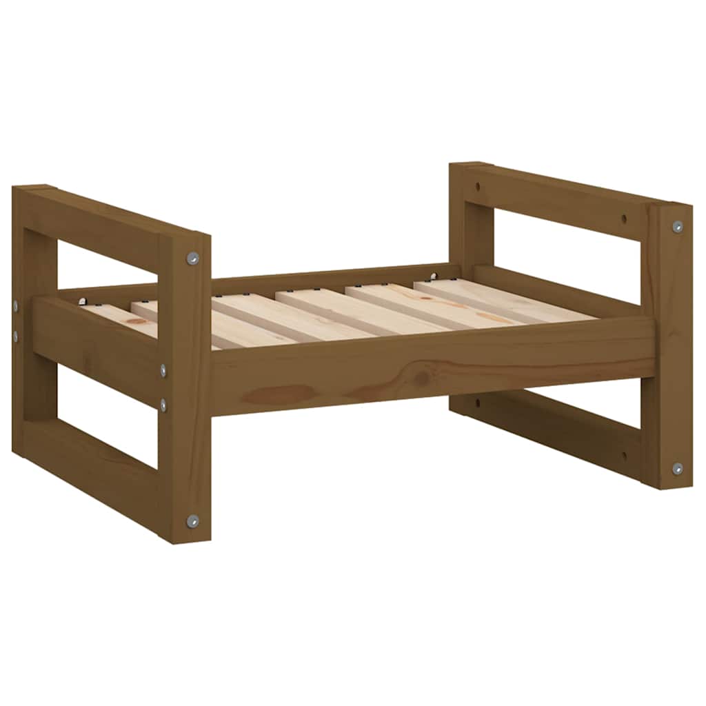 vidaXL Dog Bed Honey Brown 55.5x45.5x28 cm Solid Pine Wood 2