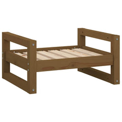 vidaXL Dog Bed Honey Brown 55.5x45.5x28 cm Solid Pine Wood 2