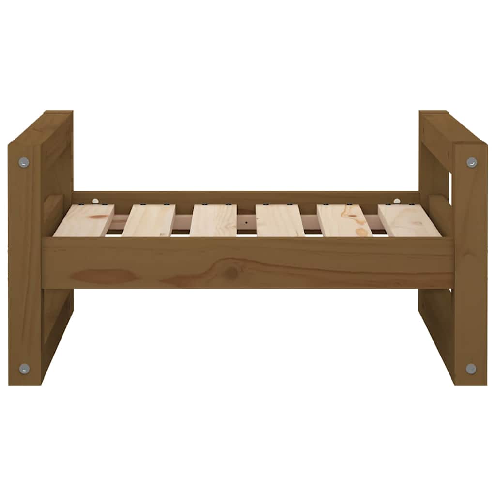 vidaXL Dog Bed Honey Brown 55.5x45.5x28 cm Solid Pine Wood 5