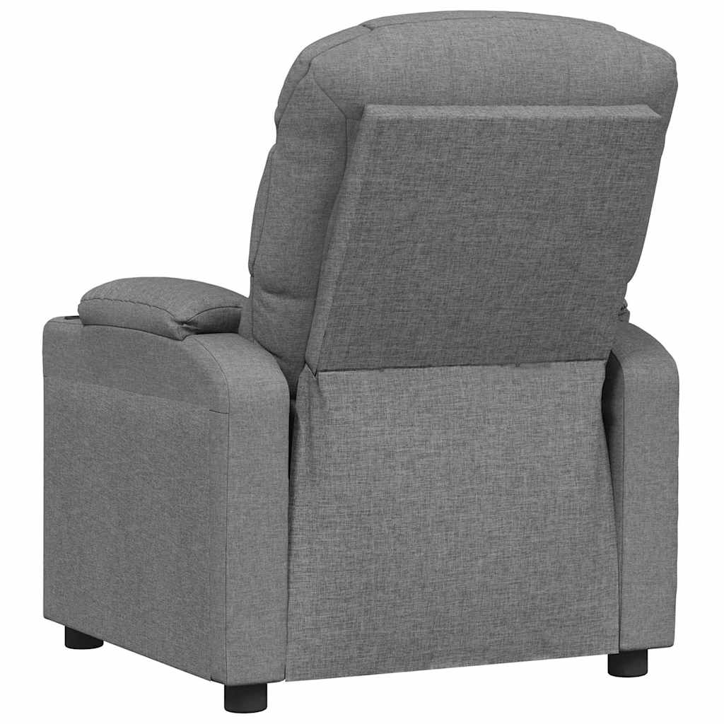 vidaXL Recliner Chair Light Grey Fabric 4