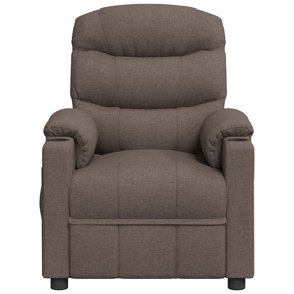 vidaXL Recliner Chair Taupe Fabric 3