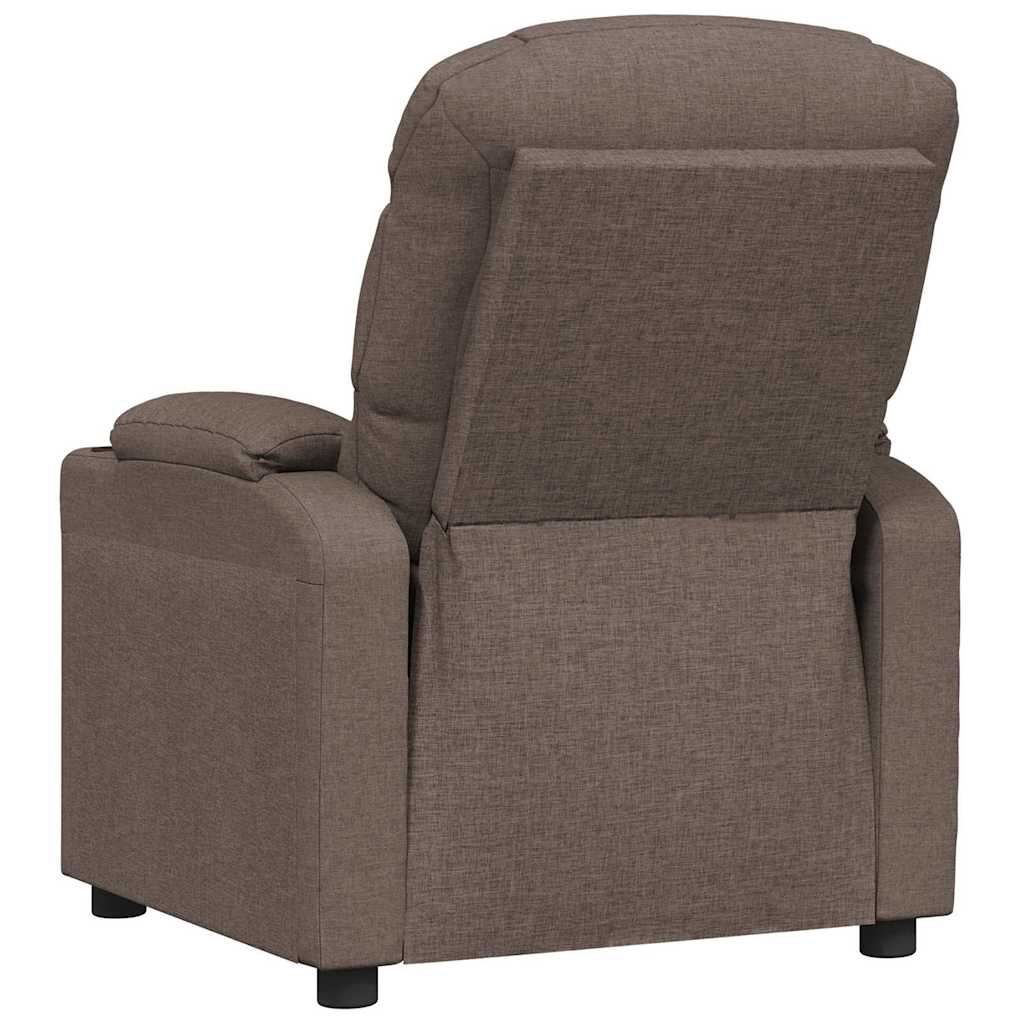 vidaXL Recliner Chair Taupe Fabric 4