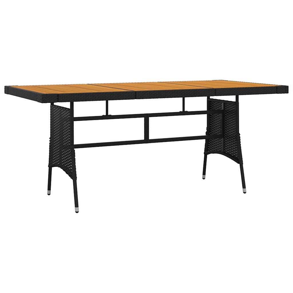 7 Piece Outdoor Dining Set Poly Rattan Black 6