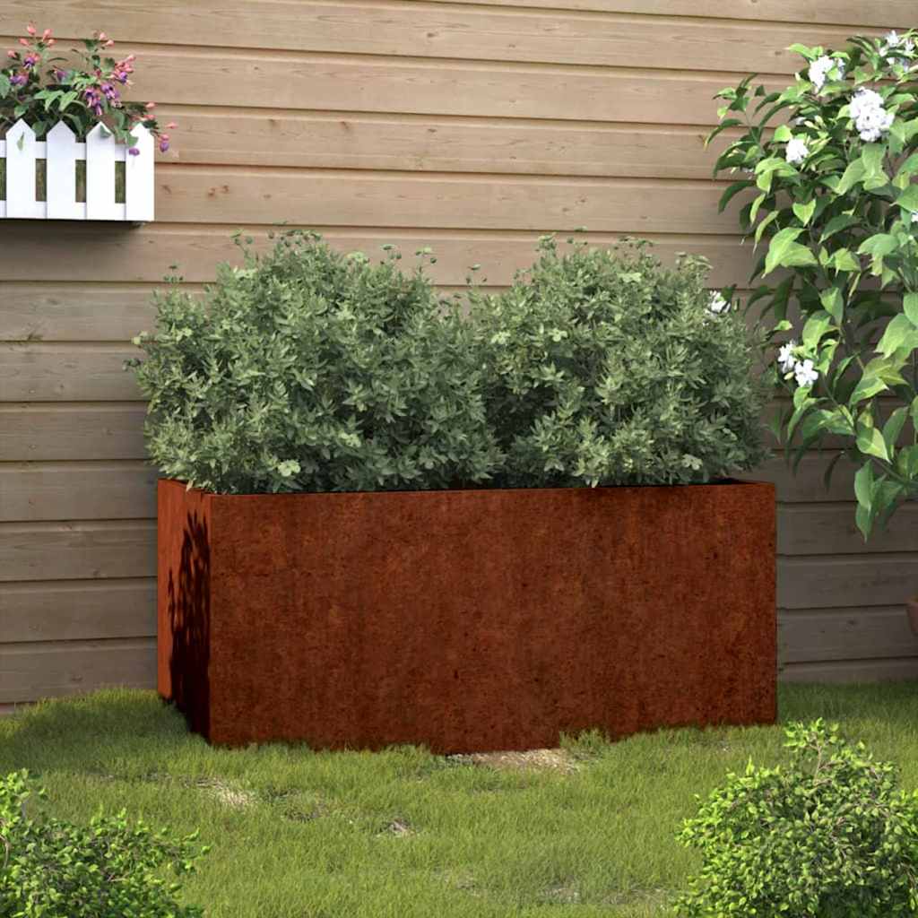 vidaXL Planter 62x30x29 cm Corten Steel 1